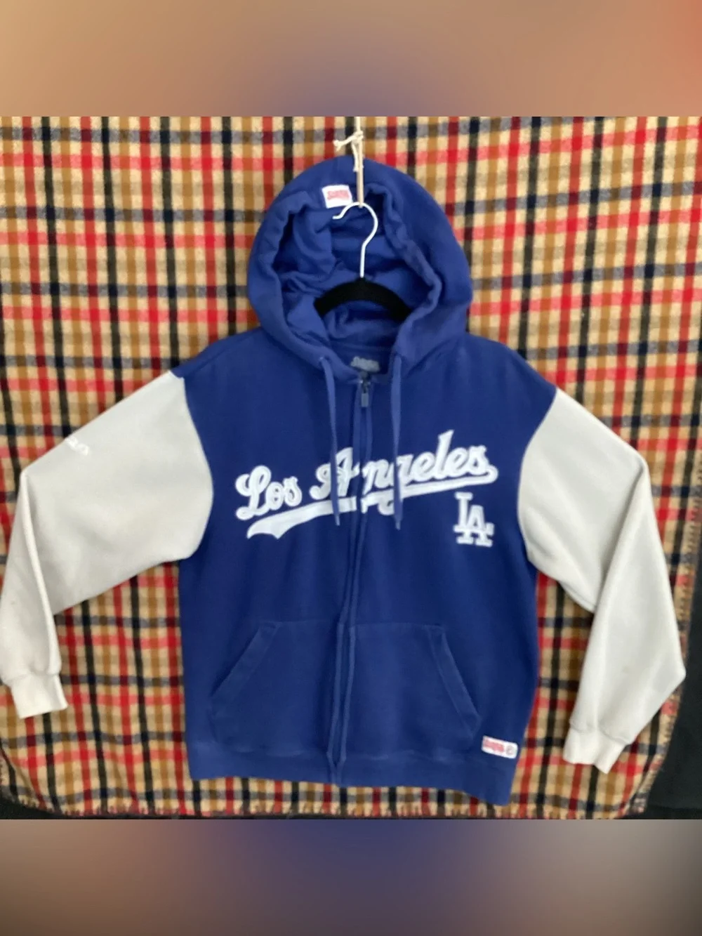 Stitches x Los Angeles dodgers zip up hoodie sweatshirt